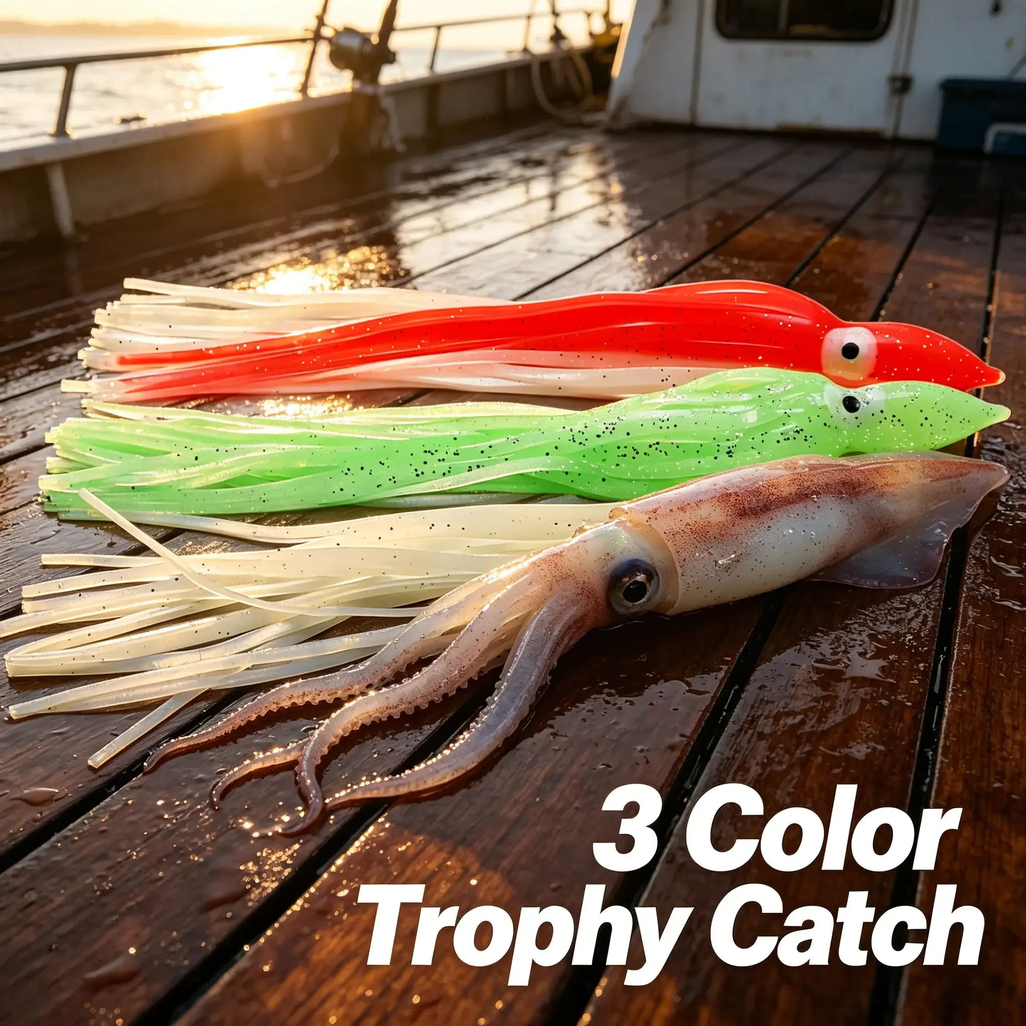 Señuelo de calamar luminoso de silicona para pesca en profundidad - imagen 3
