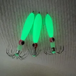 Señuelos de calamar con ojos brillantes y manga luminosa para pulpo