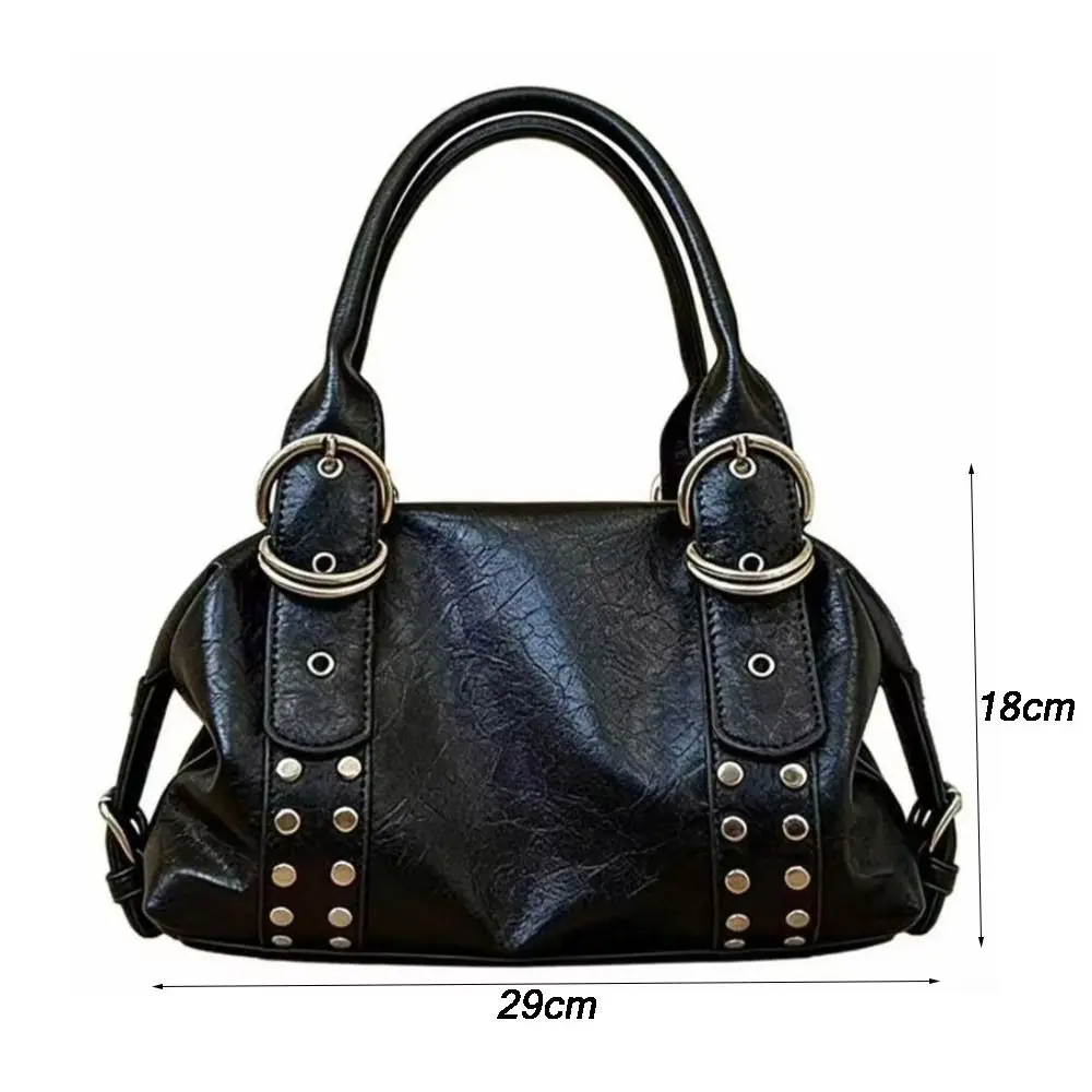 Bolso de hombro vintage Y2K con remaches