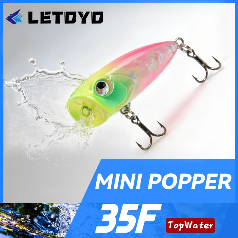 LETOYO Popper flotante mini de superficie para pesca en trucha