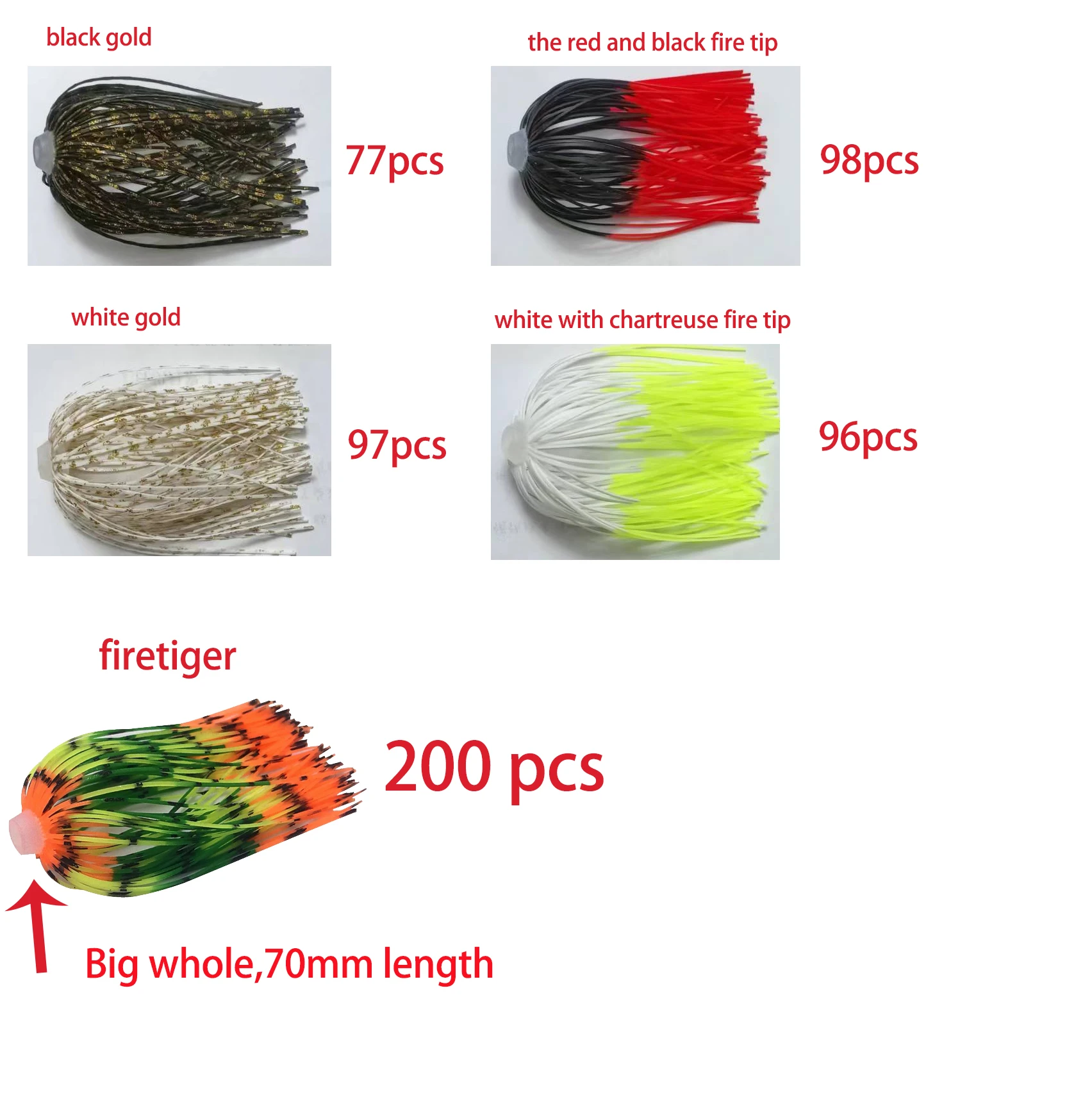 Faldas de paraguas para señuelos de pesca - imagen 4