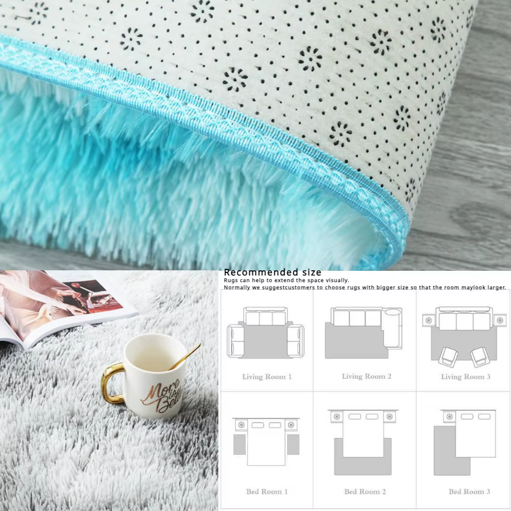 Alfombra de felpa degradada – Super suave para salón y dormitorio - imagen 5