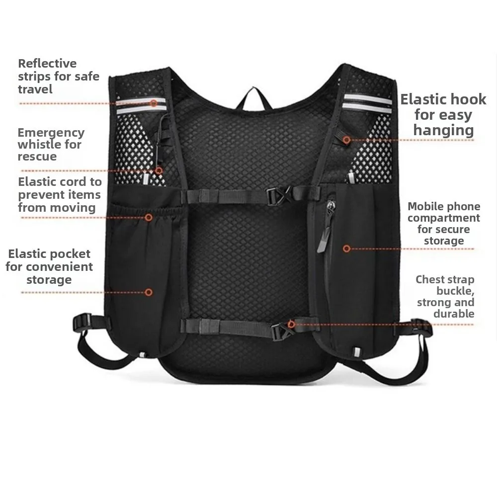 Detalle del bolsillo frontal y correas ajustables