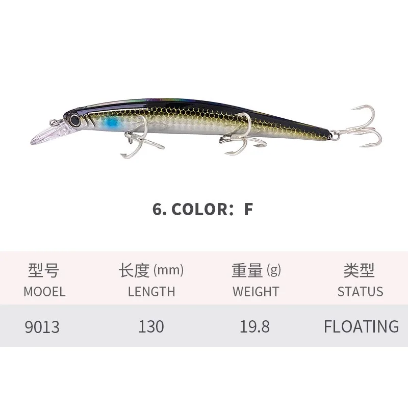 Señuelo flotante pececillo Wobbler para pesca en agua salada