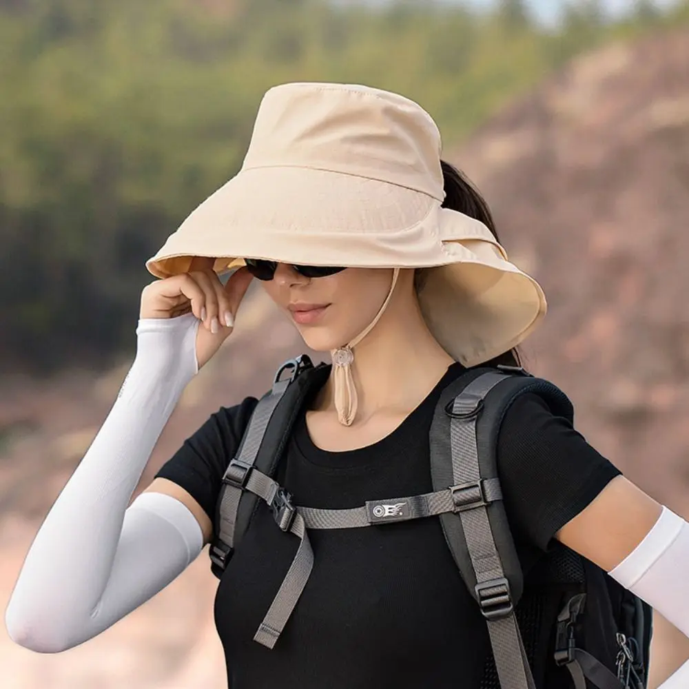 Sombrero de pesca bucket mujer ala ancha con protección de cuello - imagen 4