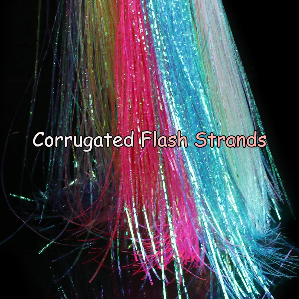 Wifreo Tinsel iridiscente corrugado para streamer de trucha y salmón - imagen 5