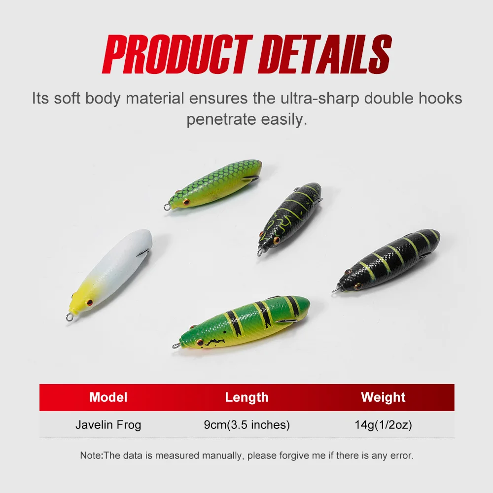 NOEBY Javelin – Cebo Rana Topwater Luminoso 90mm 14g - imagen 2