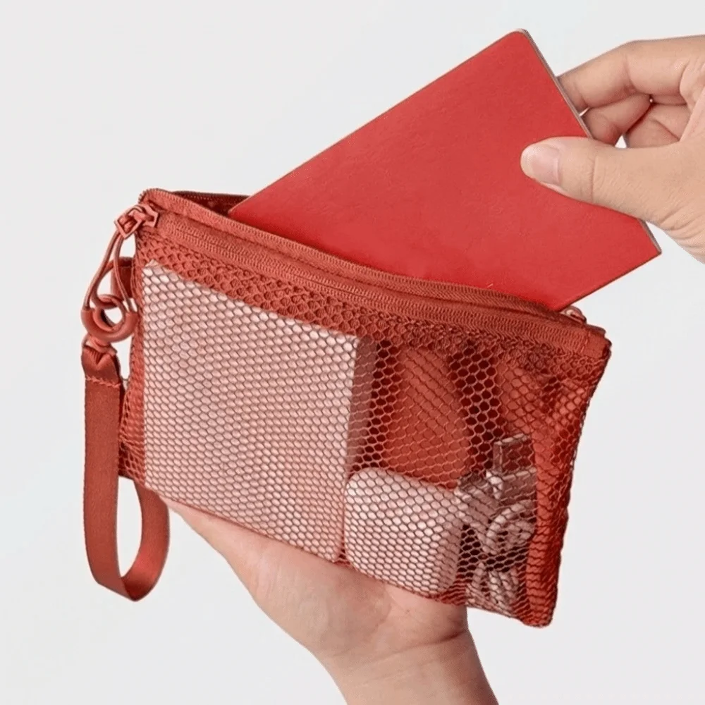 Bolsa de malla ligera para pesca con cremallera y poliéster
