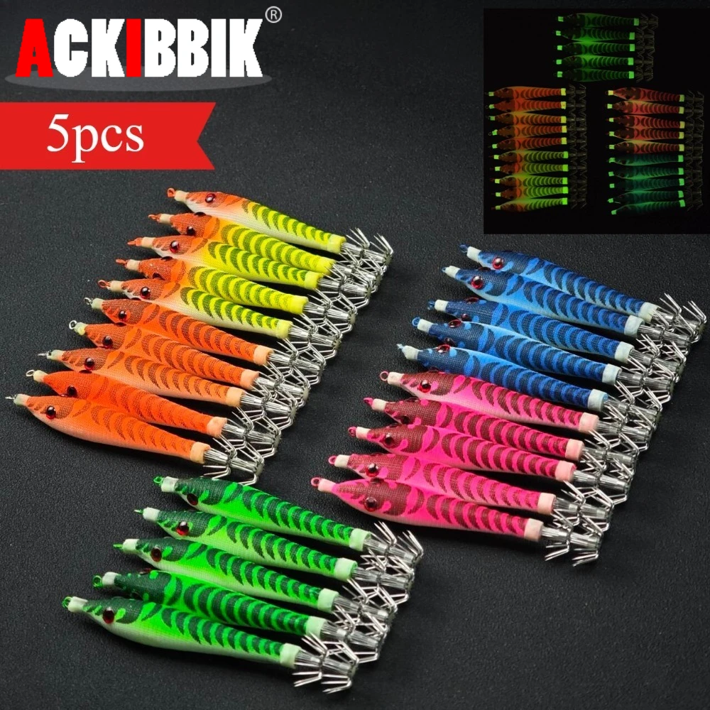 Ackibbik jig de calamar glow para pesca en agua salada - imagen 4