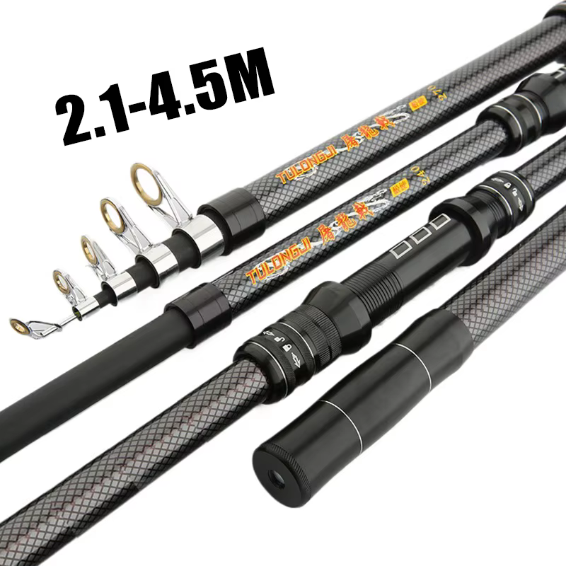 Caña Telescópica Surfcasting Carbono – Spinning y Lanzamientos Largos - imagen 4