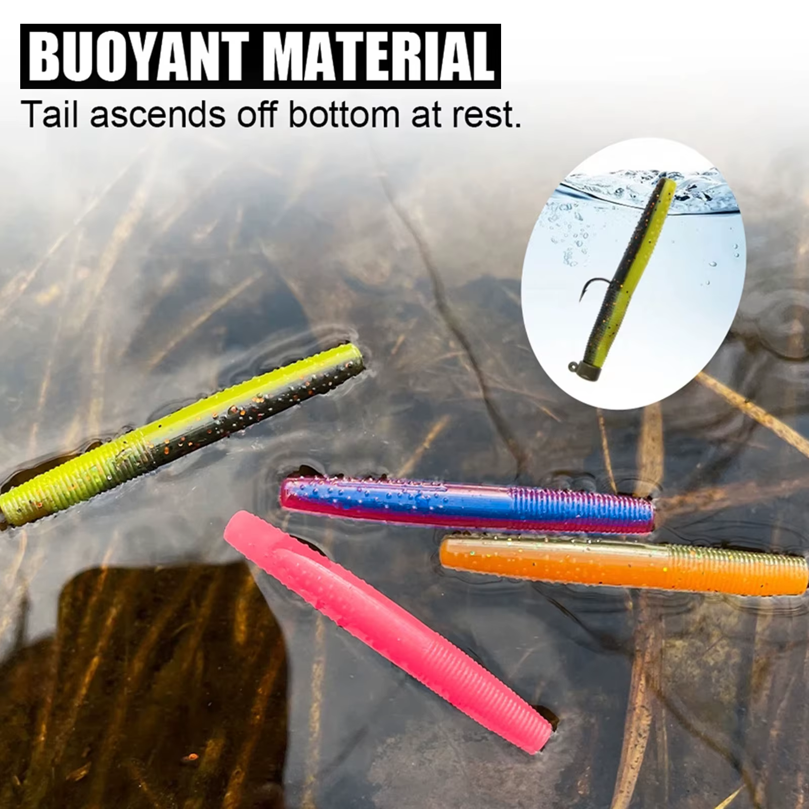 OUYALIN Ned Wacky Rig Vinilo blando para lubina - Señuelo flotante - imagen 2