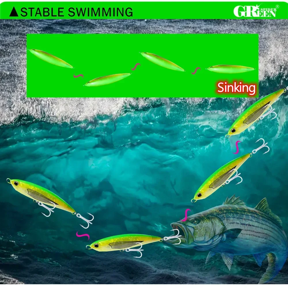 GREENSPIDER stickbait hundimiento para pesca de atún marino - imagen 3