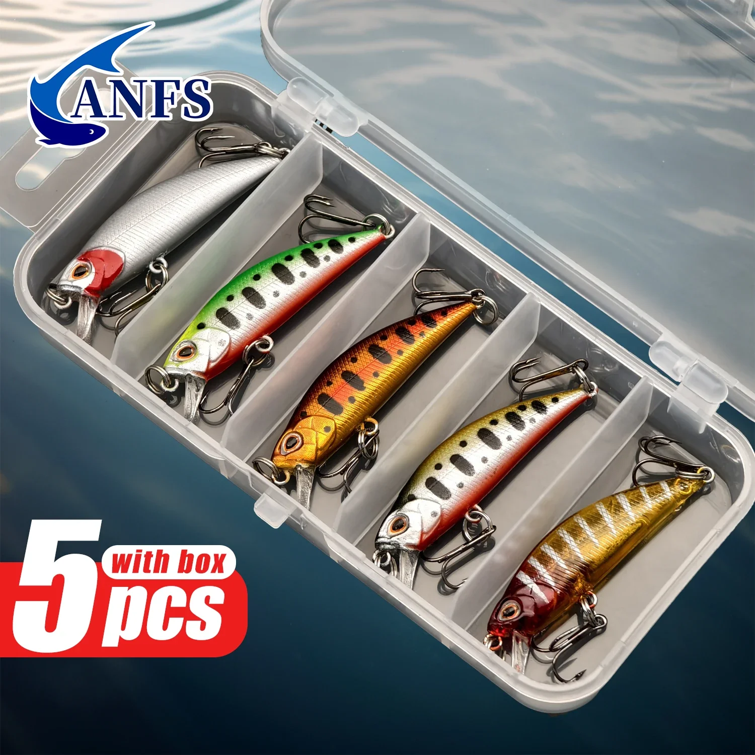 ANFS Kit Señuelos Hundimiento Minnow Trucha Lubina - imagen 3