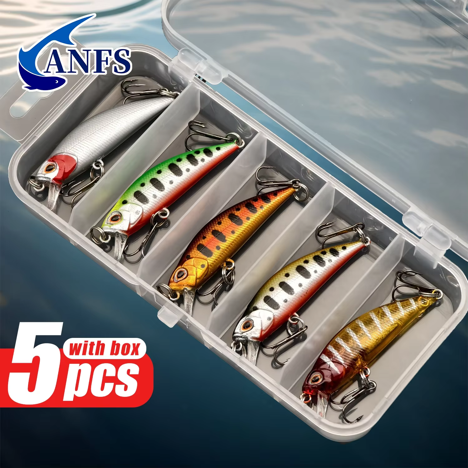 ANFS Kit Señuelos Hundimiento Minnow Trucha Lubina - imagen 3