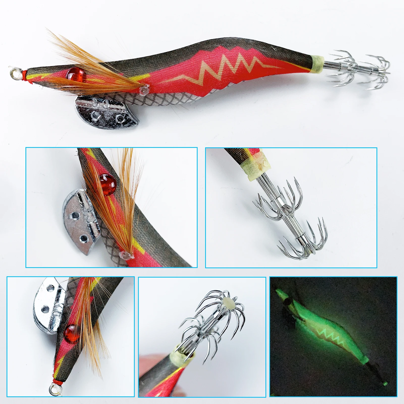 Free Fisher señuelos para calamar marino con anzuelos luminosos - imagen 4