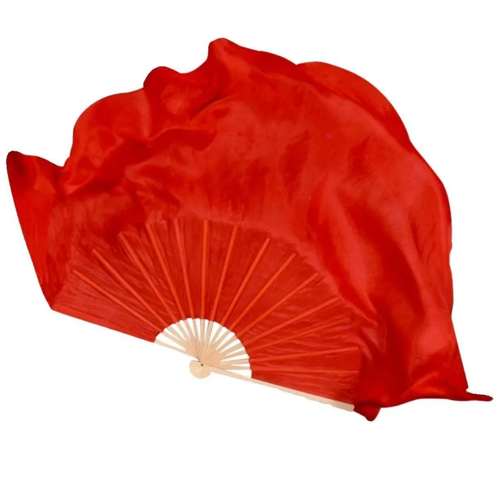 Abanico de bambú de seda multicolor para danza del vientre - imagen 5