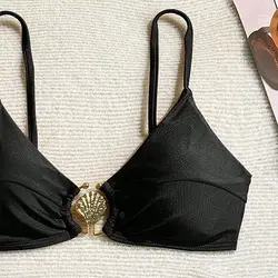 Bikini push up de cintura alta con efecto moldeador para playa