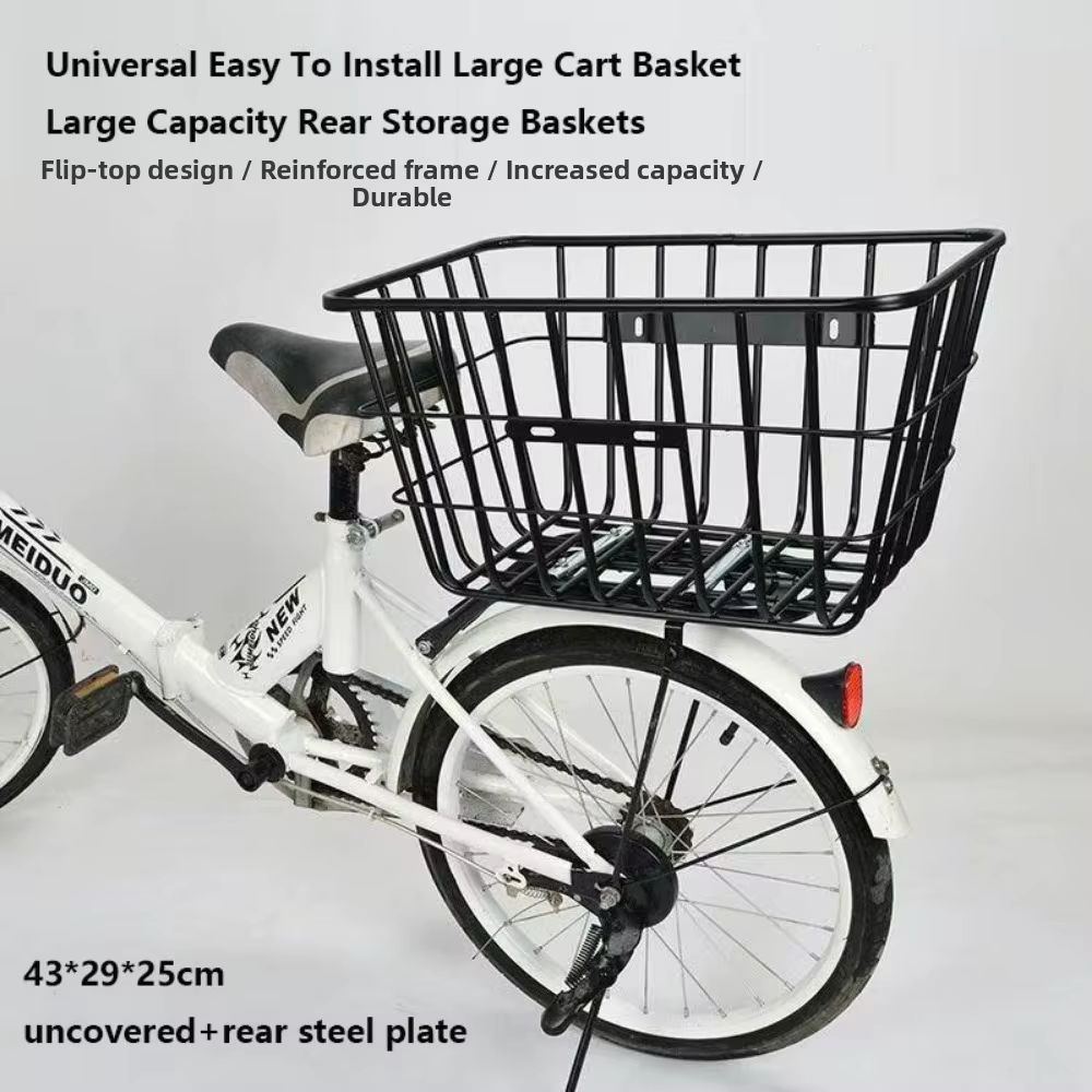 Cesta trasera metálica para carro de pesca universal ajustable negra - imagen 5