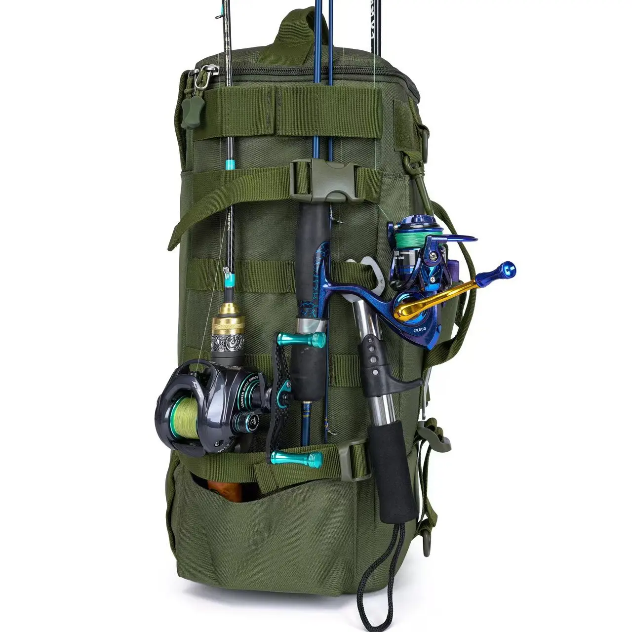 Mochila de pesca impermeable con portacañas y bolsa equipo resistente - imagen 2