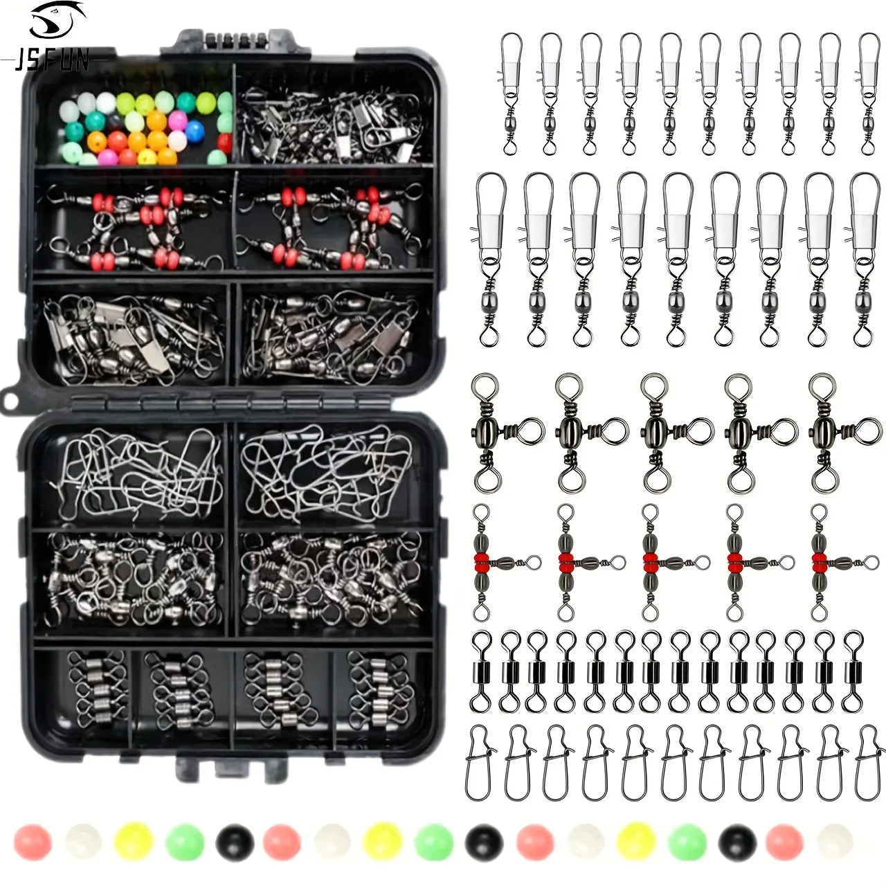 Anzuelos y plomos incluidos en el kit
