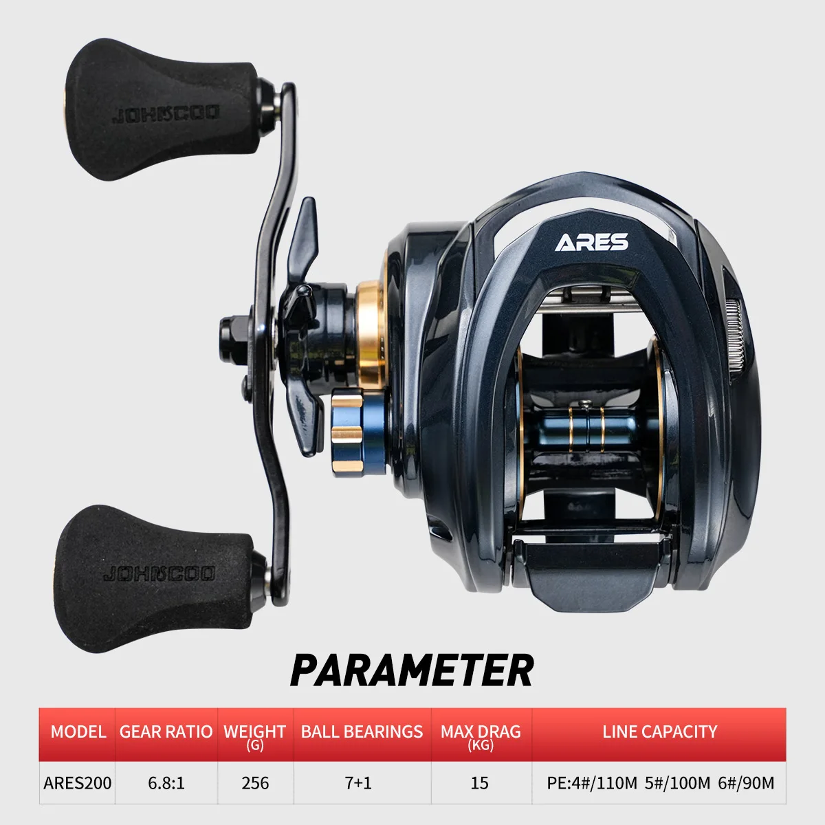 Carrete Baitcasting 15kg metal – 8+1 rodamientos multiterreno - imagen 3