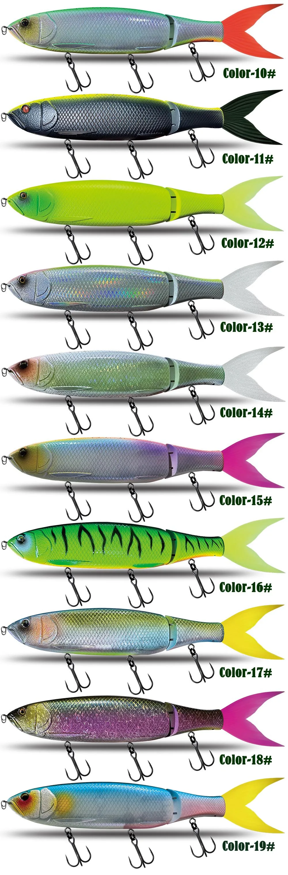Variedad de colores disponibles del señuelo