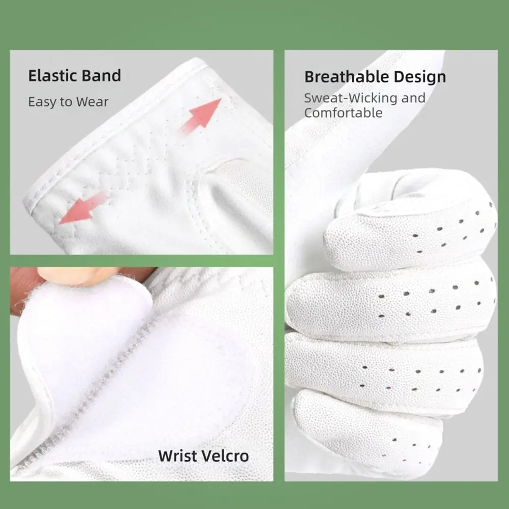 Guante de golf zurdo antideslizante de gamuza transpirable profesional - imagen 3