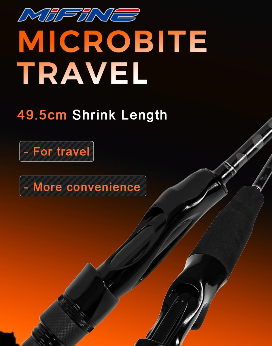 Caña MIFINE MICROBITE TRAVEL desplegada mostrando su diseño ultraligero