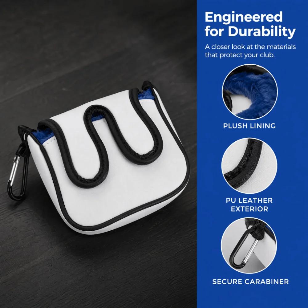 Funda protectora de putter PU anticolisión azul con forro suave - imagen 3