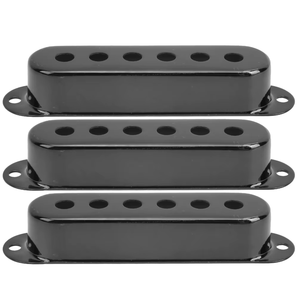 Cubierta metálica negra para pastilla single coil de guitarra - imagen 3