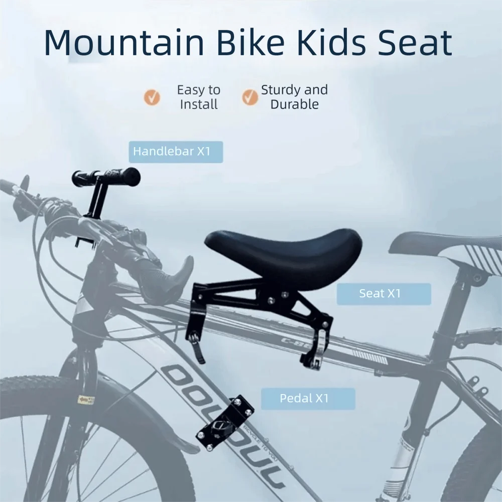 Asiento infantil bicicleta delantero negro, montaje rápido - imagen 4