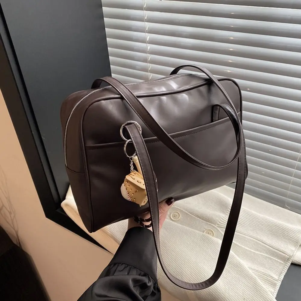 Bolso bandolera PU de cuero para mujer gran capacidad con colgante - imagen 4