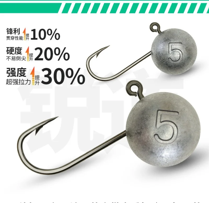 Mini anzuelo de pesca con cabeza de plomo WLDSLURE
