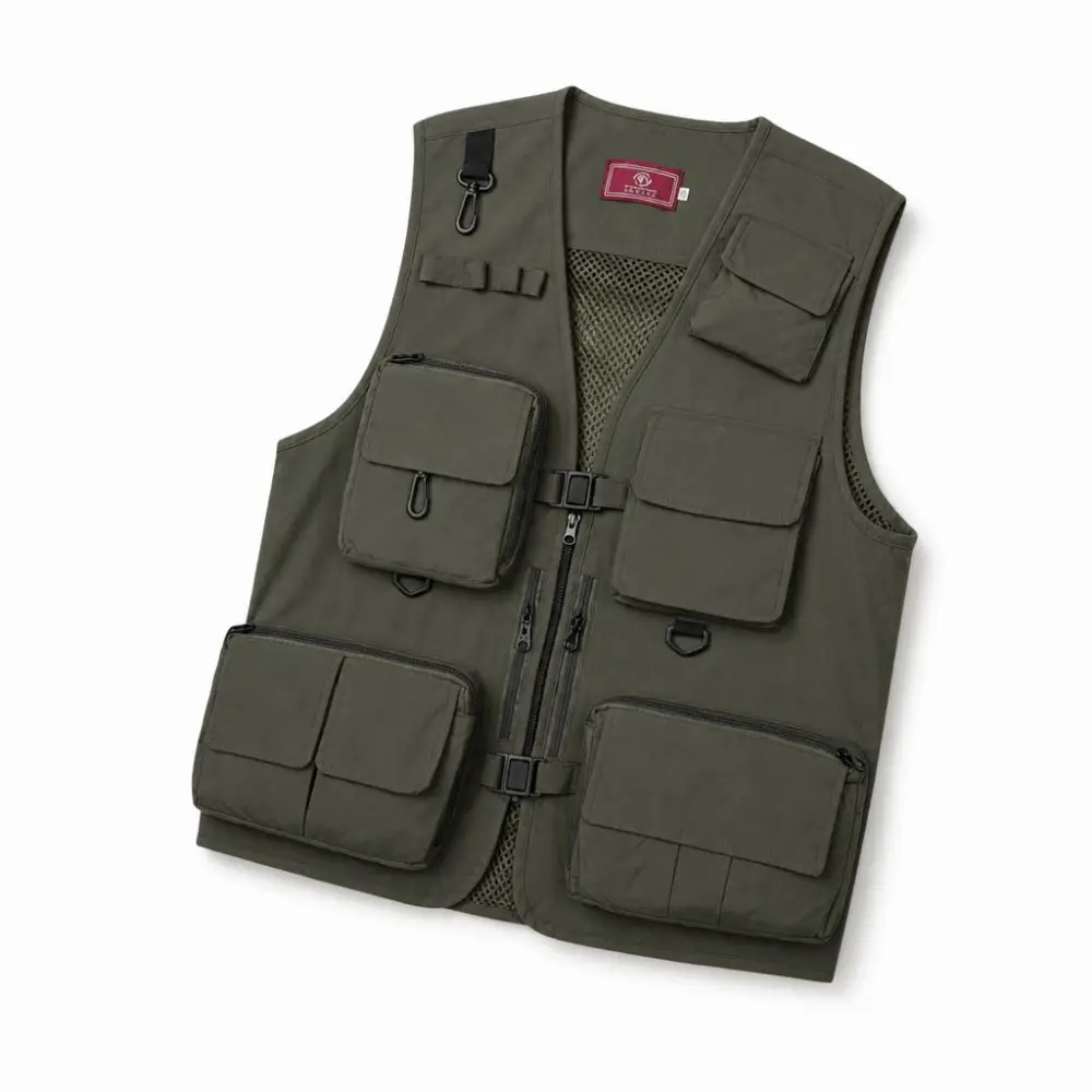 Chaleco de pesca impermeable transpirable ligero, secado rápido