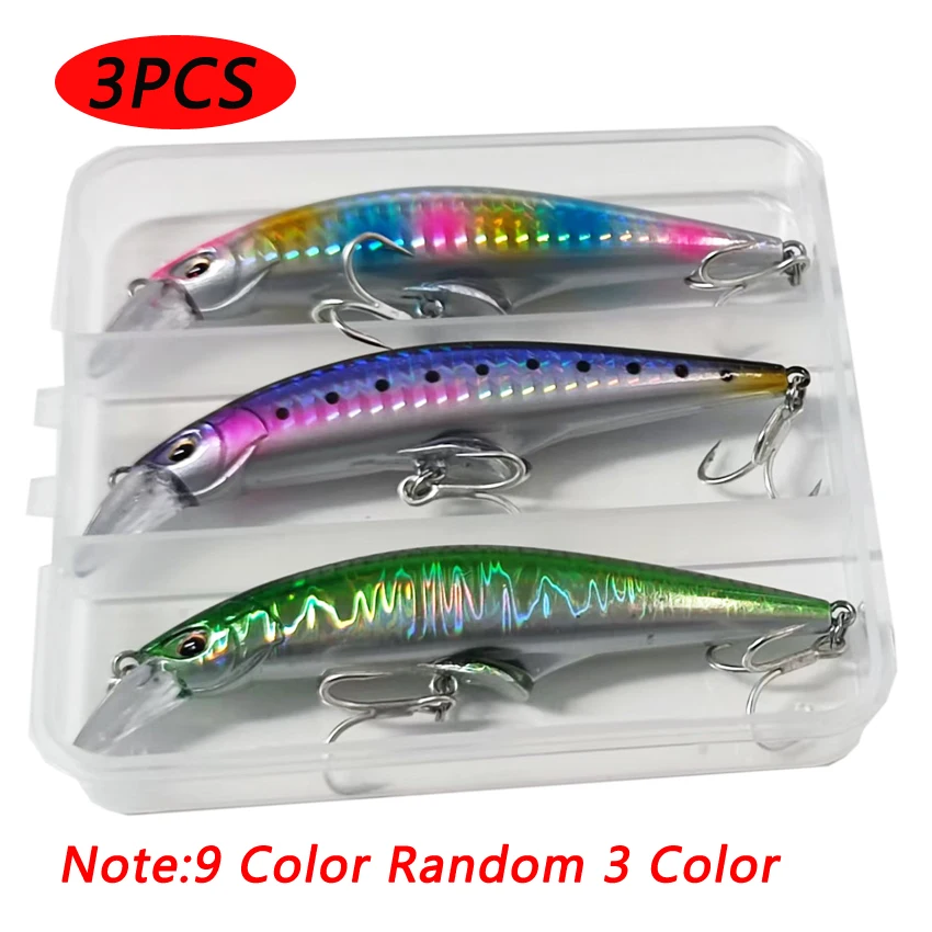 Señuelos minnow de 30g con ojos 3D y colores variados