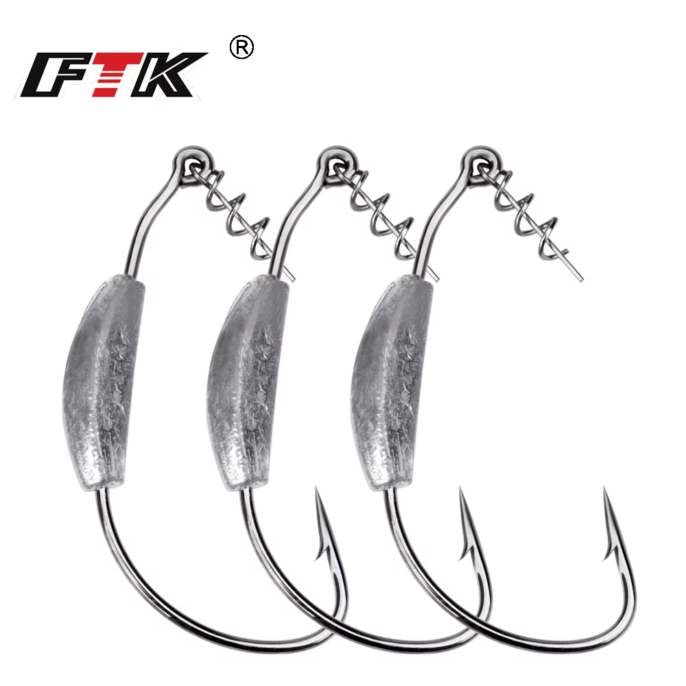 Anzuelo Offset Lastrado FTK para Texas Rig con Cebo Blando - imagen 2