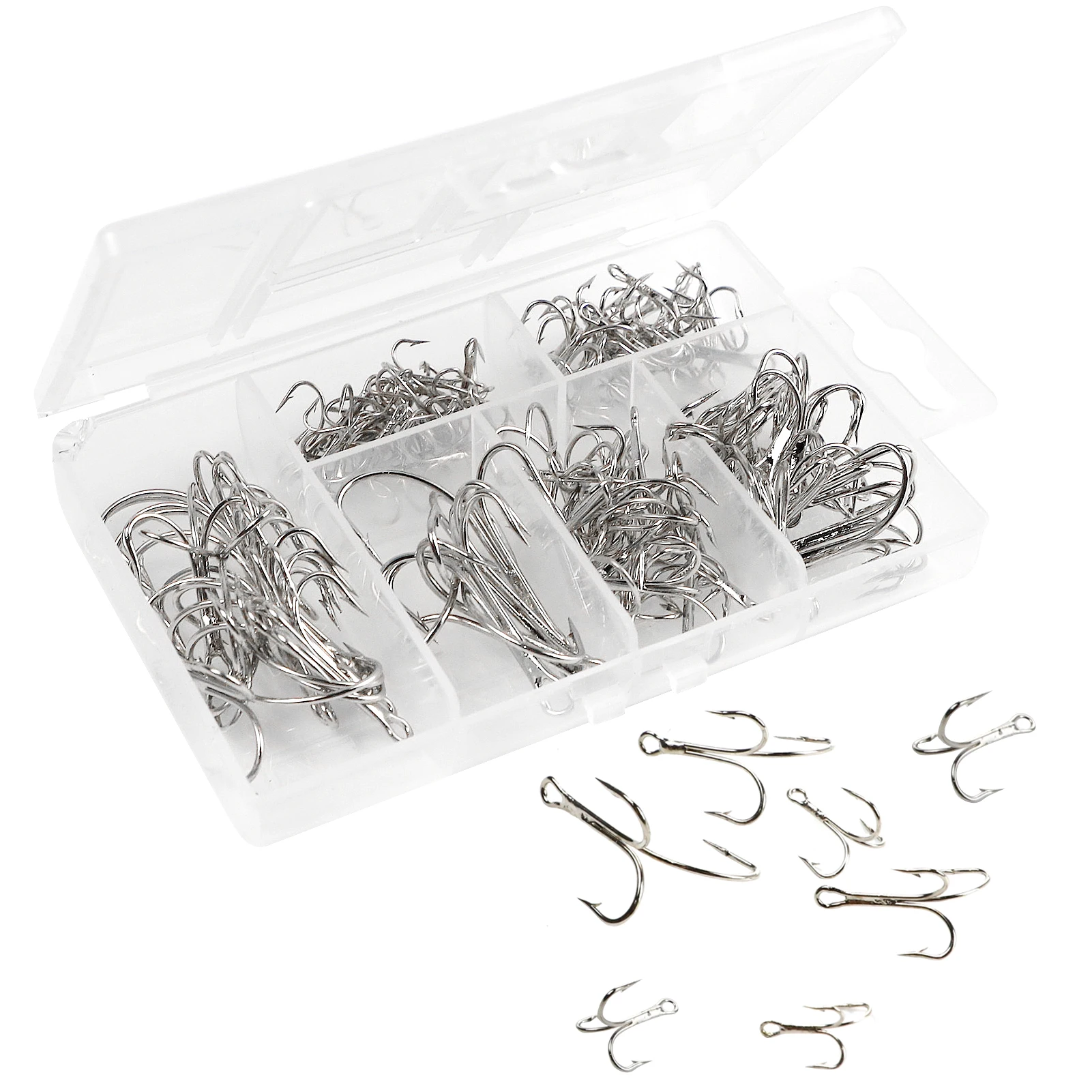 Juego de anzuelos Scorpion Silver en caja transparente
