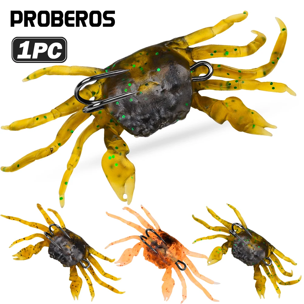 Señuelos blandos cangrejo PROBEROS doble anzuelo afilado para mar - imagen 2