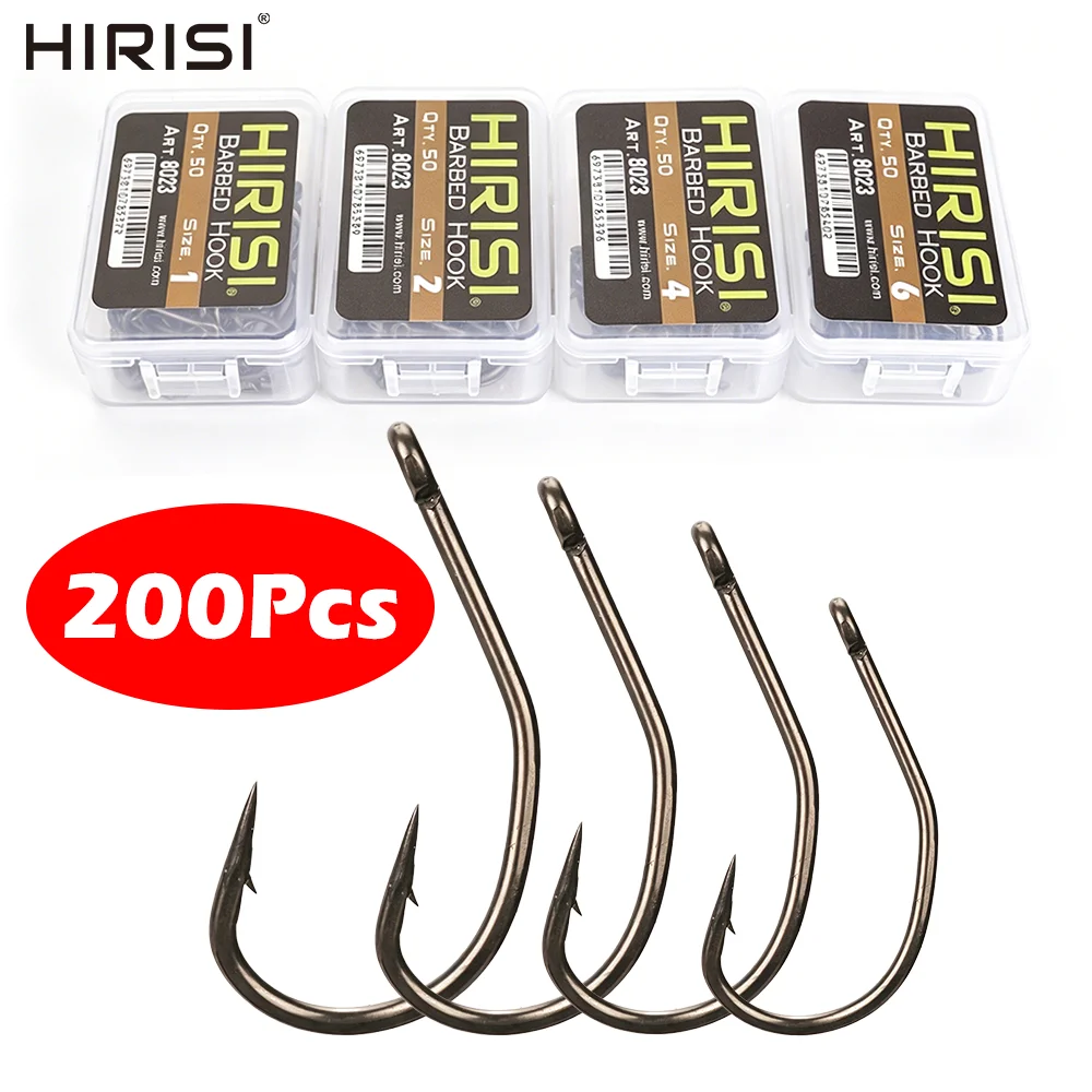 Anzuelos recubiertos PTFE Hirisi 8023 con punta afilada y ojo