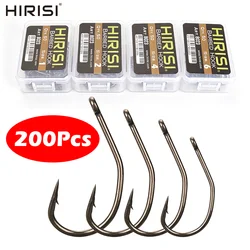 Hirisi 8023 Anzuelos recubiertos PTFE con punta afilada y ojo