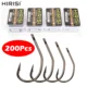 Hirisi 8023 Anzuelos recubiertos PTFE con punta afilada y ojo