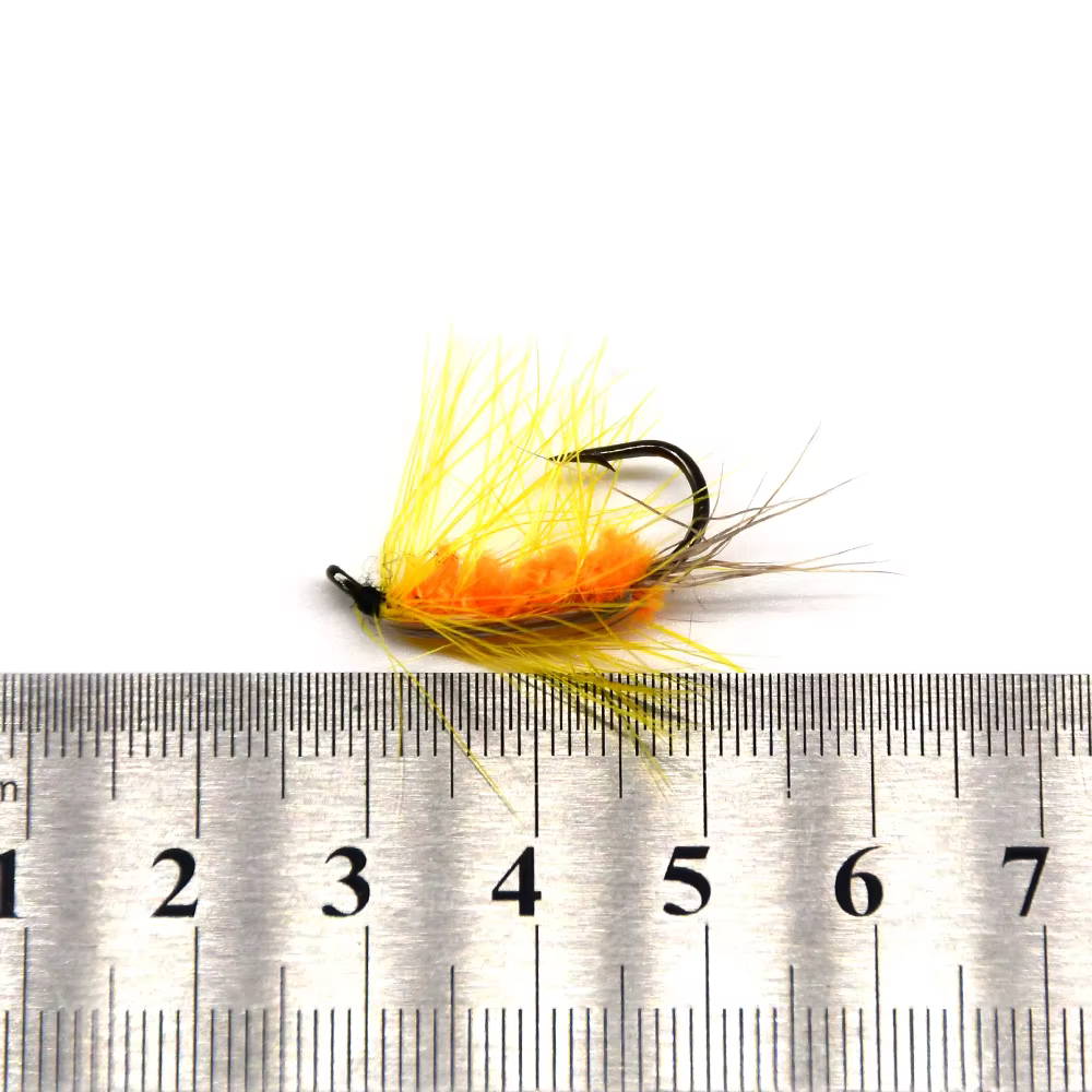 Mosca Tandem Naranja-Barba Amarilla #6 para Trucha MNFT - imagen 3