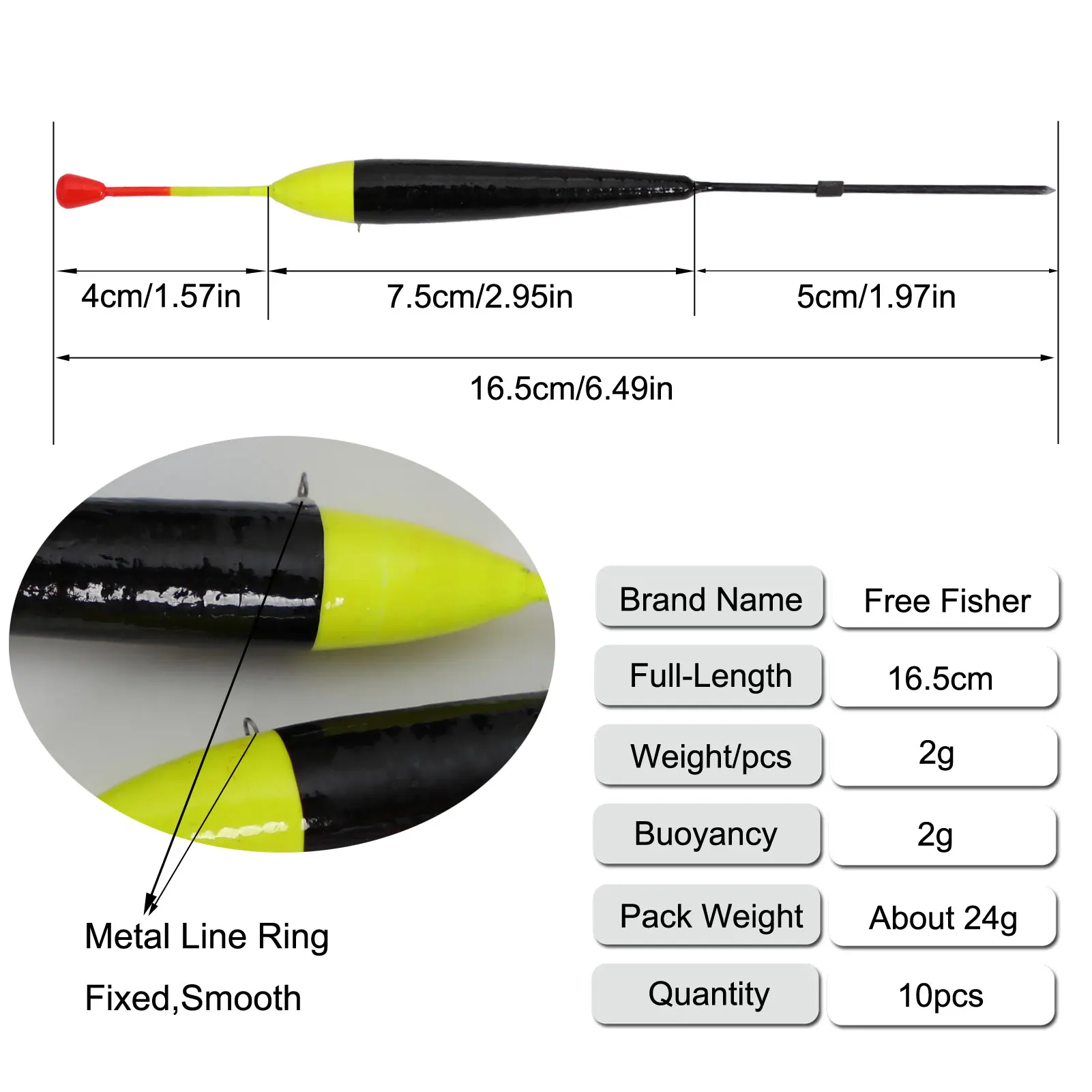 Free Fisher Flotadores de corcho vertical para bobber stick de balsa