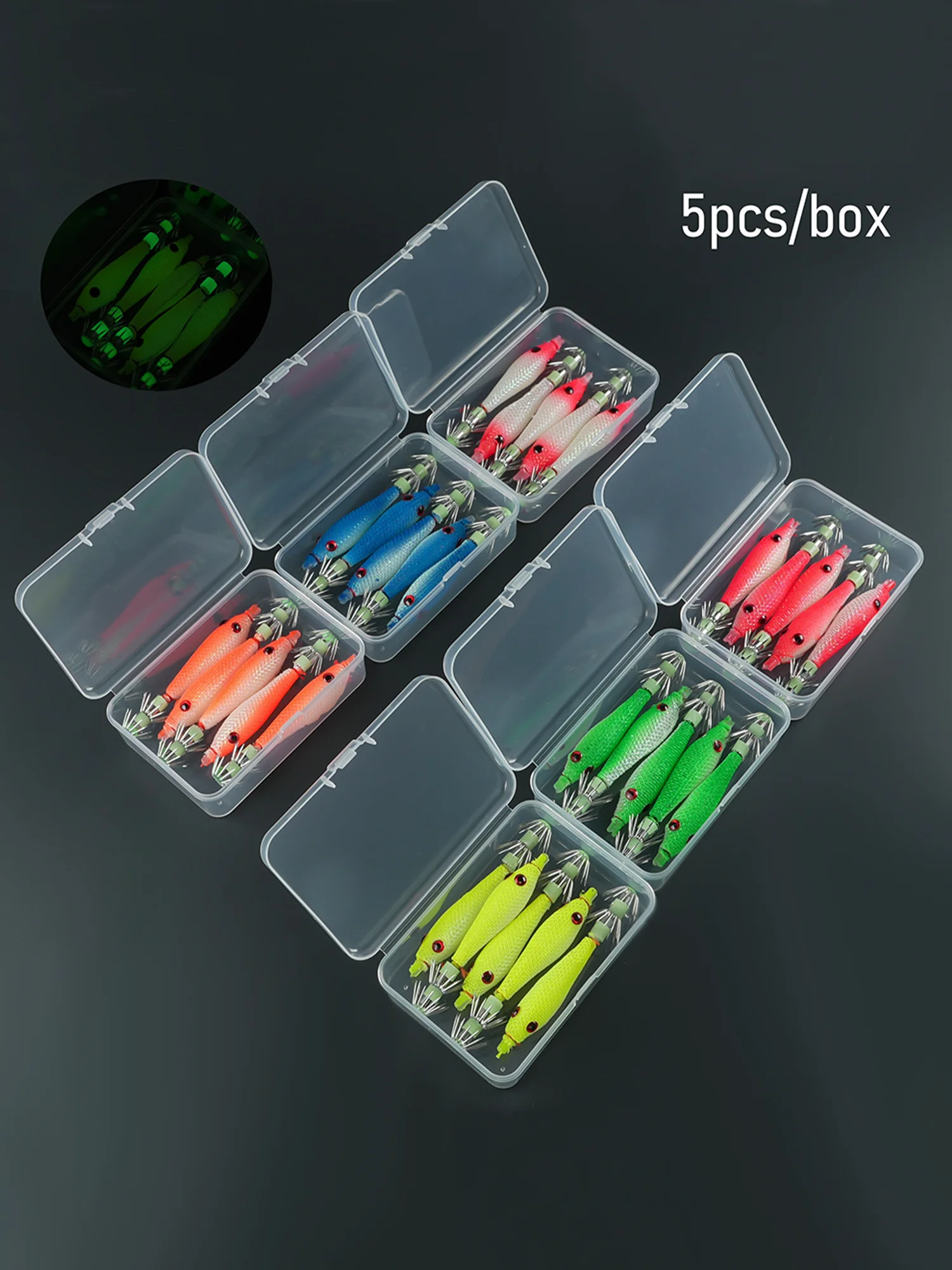 Señuelo suave fluorescente para pesca de camarones