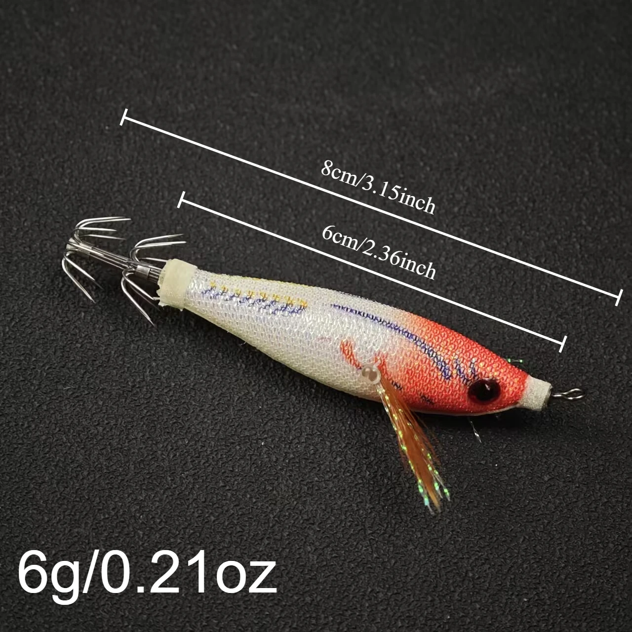 Señuelo Egi horizontal para calamar con imitación de camarón luminoso - imagen 2