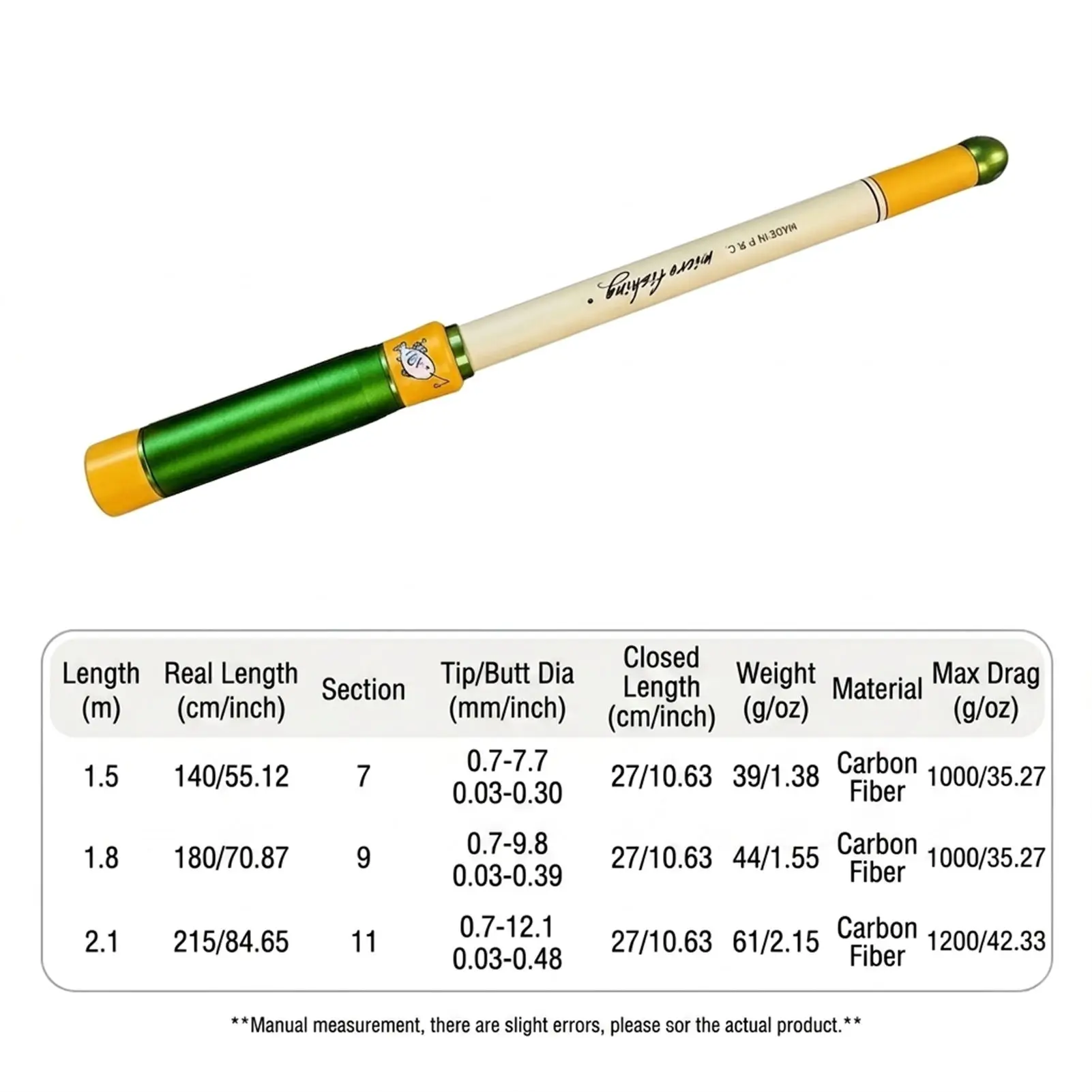 Caña telescópica ultraligera de carbono para pesca portátil - imagen 4