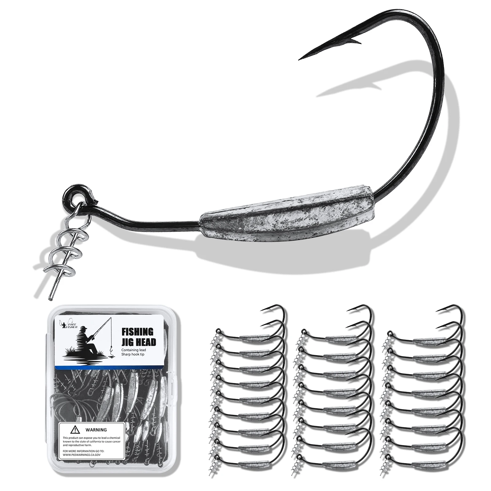 Cabezas de jig Twistlock Free Fisher anti-enredos para vinilo - imagen 3