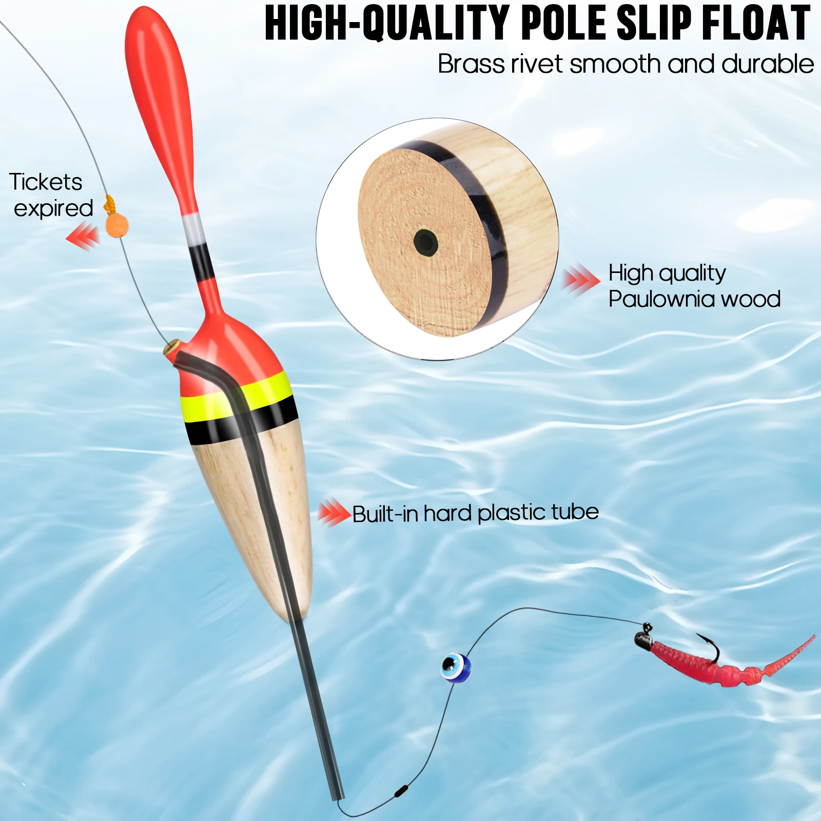THKFISH Boyas Flotantes Antideslizantes – 2‑3" para panfish y lubina - imagen 4