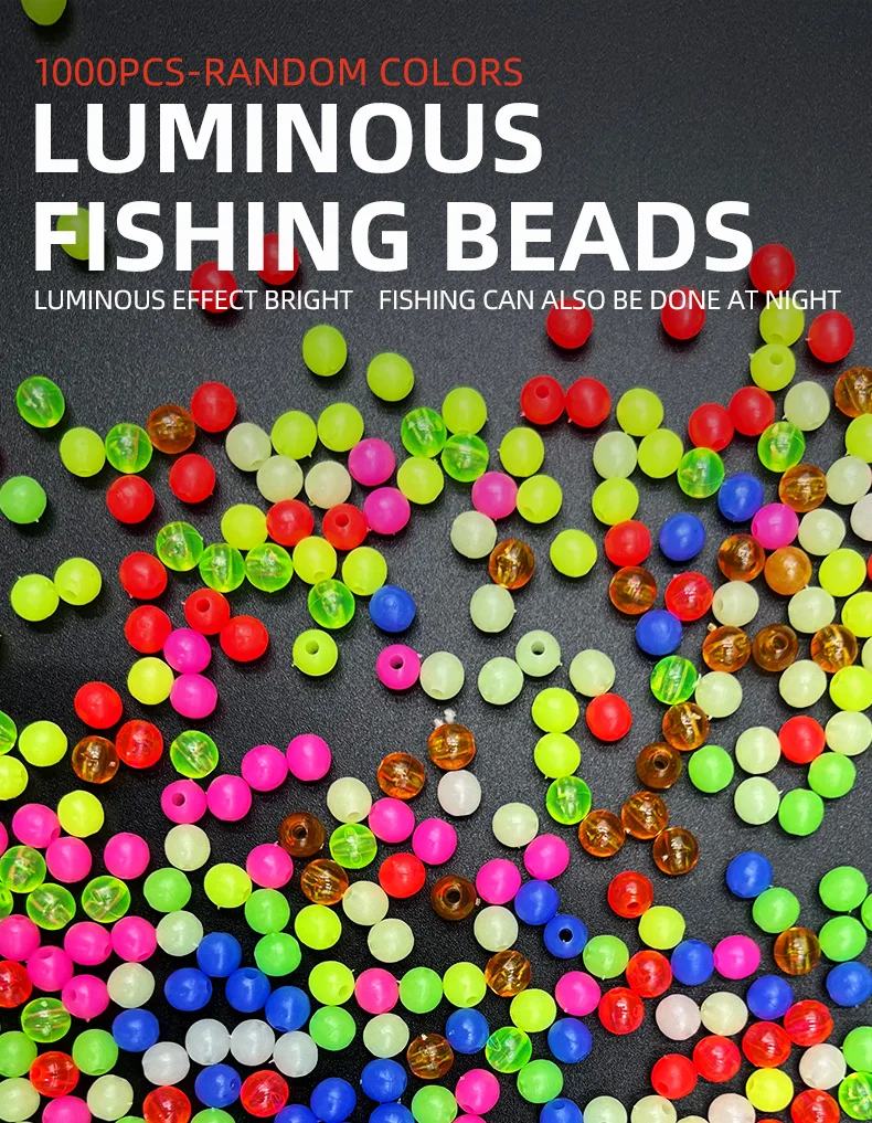 Cebos fluorescentes Glow de 5 mm en colores mezclados