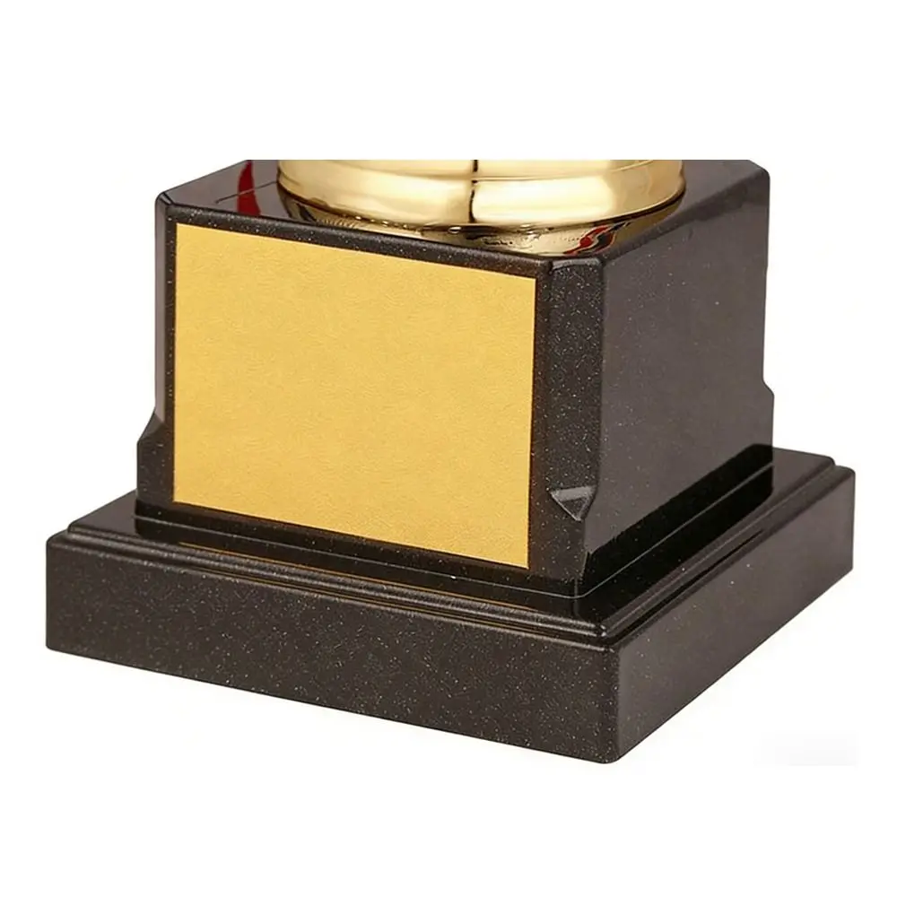Trofeo dorado de reconocimiento con tapa, diseño personalizable